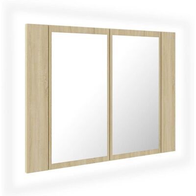 VMP Szafka łazienkowa z lustrem i LED, dąb sonoma, 60x12x45, akryl VMP Szafka łazienkowa z lustrem i LED, dąb sonoma, 60x12x45, akryl