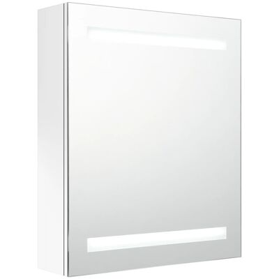 VMP Szafka łazienkowa z lustrem i LED, lśniąca biel, 50x14x60 cm VMP Szafka łazienkowa z lustrem i LED, lśniąca biel, 50x14x60 cm