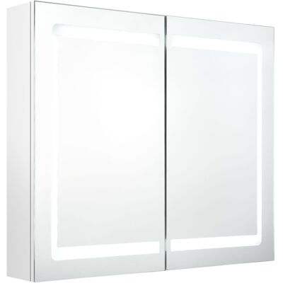 VMP Szafka łazienkowa z lustrem i LED, lśniąca biel, 80x12x68 cm VMP Szafka łazienkowa z lustrem i LED, lśniąca biel, 80x12x68 cm