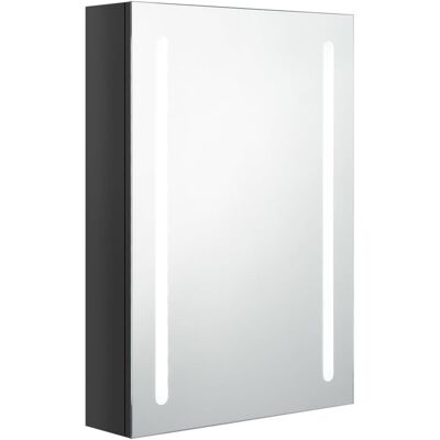 VMP Szafka łazienkowa z lustrem i LED, lśniąca czerń, 50x13x70 cm VMP Szafka łazienkowa z lustrem i LED, lśniąca czerń, 50x13x70 cm