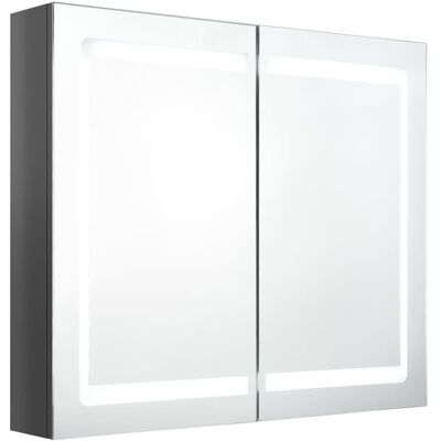 VMP Szafka łazienkowa z lustrem i LED, lśniąca szarość, 80x12x68 cm VMP Szafka łazienkowa z lustrem i LED, lśniąca szarość, 80x12x68 cm