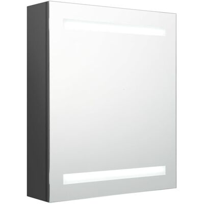 VMP Szafka łazienkowa z lustrem i LED, szara, 50x14x60 cm VMP Szafka łazienkowa z lustrem i LED, szara, 50x14x60 cm