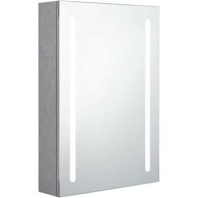 VMP Szafka łazienkowa z lustrem i LED, szarość betonu, 50x13x70 cm VMP Szafka łazienkowa z lustrem i LED, szarość betonu, 50x13x70 cm