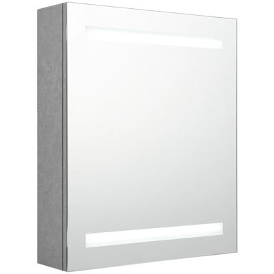 VMP Szafka łazienkowa z lustrem i LED, szarość betonu, 50x14x60 cm VMP Szafka łazienkowa z lustrem i LED, szarość betonu, 50x14x60 cm