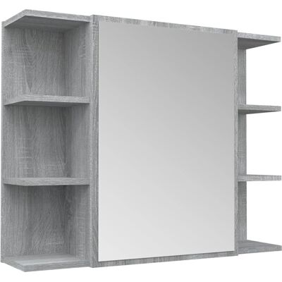 VMP Szafka łazienkowa z lustrem, szary dąb sonoma, 80x20,5x64 cm VMP Szafka łazienkowa z lustrem, szary dąb sonoma, 80x20,5x64 cm