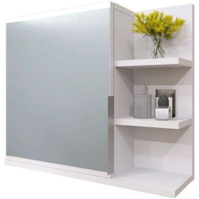 BETTER HOME Szafka łazienkowa z lustrem wisząca lustrzana do łazienki 60 cm półka biała BETTER HOME Szafka łazienkowa z lustrem wisząca lustrzana do łazienki 60 cm półka biała