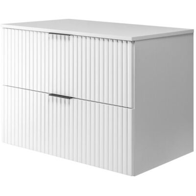 3xe Living - Szafka łazienkowa biała z czarną uchwytą - 80x57x46 cm 3xe Living - Szafka łazienkowa biała z czarną uchwytą - 80x57x46 cm