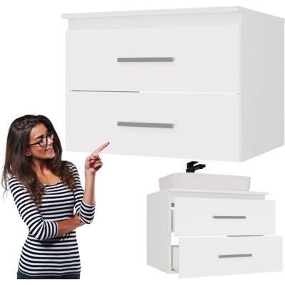 Inny producent Szafka Pod Umywalkę Łazienkowa Wisząca Biała Nablatowa 2 Szuflady 60cm Lena Inny producent Szafka Pod Umywalkę Łazienkowa Wisząca Biała Nablatowa 2 Szuflady 60cm Lena