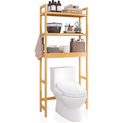 Inny producent SZAFKA REGAŁ PÓŁKA ŁAZIENKOWA TOALETOWA BAMBUSOWA DREWNIANA 170 cm Inny producent SZAFKA REGAŁ PÓŁKA ŁAZIENKOWA TOALETOWA BAMBUSOWA DREWNIANA 170 cm