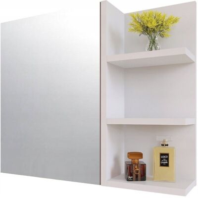 Inny producent Szafka z Lustrem 60x50 Biały Mat – Prawa, Łazienkowa, z Półką Inny producent Szafka z Lustrem 60x50 Biały Mat – Prawa, Łazienkowa, z Półką