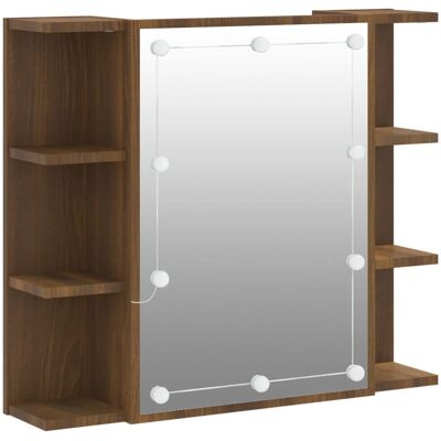 VMP Szafka z lustrem i LED, brązowy dąb, 70x16,5x60 cm VMP Szafka z lustrem i LED, brązowy dąb, 70x16,5x60 cm