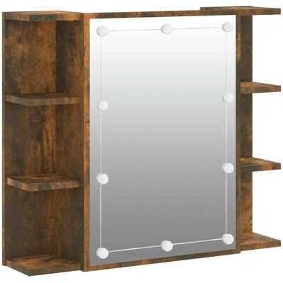 VMP Szafka z lustrem i LED, opalany dąb, 70x16,5x60 cm VMP Szafka z lustrem i LED, opalany dąb, 70x16,5x60 cm