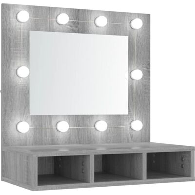 VMP Szafka z lustrem i LED, szary dąb sonoma, 60x31,5x62 cm VMP Szafka z lustrem i LED, szary dąb sonoma, 60x31,5x62 cm