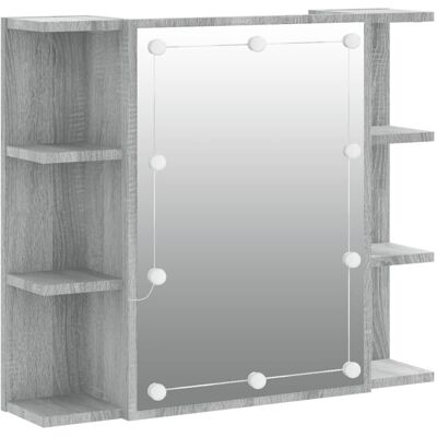 VMP Szafka z lustrem i LED, szary dąb sonoma, 70x16,5x60 cm VMP Szafka z lustrem i LED, szary dąb sonoma, 70x16,5x60 cm