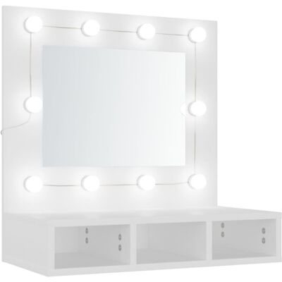 VMP Szafka z lustrem i oświetleniem LED, biała, 60x31,5x62 cm VMP Szafka z lustrem i oświetleniem LED, biała, 60x31,5x62 cm