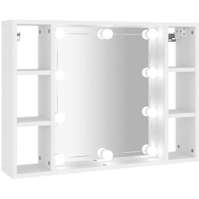 VMP Szafka z lustrem i oświetleniem LED, biała, 76x15x55 cm VMP Szafka z lustrem i oświetleniem LED, biała, 76x15x55 cm