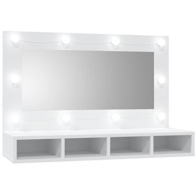 VMP Szafka z lustrem i oświetleniem LED, biała, 90x31,5x62 cm VMP Szafka z lustrem i oświetleniem LED, biała, 90x31,5x62 cm