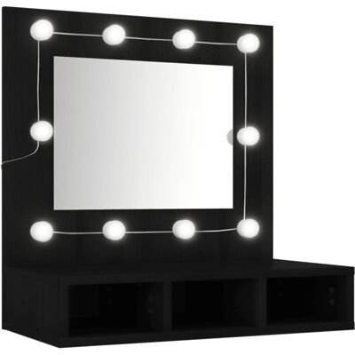 VMP Szafka z lustrem i oświetleniem LED, czarna, 60x31,5x62 cm VMP Szafka z lustrem i oświetleniem LED, czarna, 60x31,5x62 cm