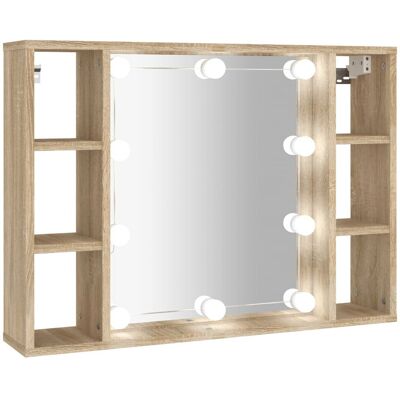 VMP Szafka z lustrem i oświetleniem LED, dąb sonoma, 76x15x55 cm VMP Szafka z lustrem i oświetleniem LED, dąb sonoma, 76x15x55 cm