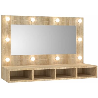 VMP Szafka z lustrem i oświetleniem LED, dąb sonoma, 90x31,5x62 cm VMP Szafka z lustrem i oświetleniem LED, dąb sonoma, 90x31,5x62 cm