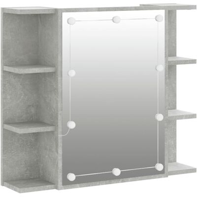 VMP Szafka z lustrem i oświetleniem LED, szary beton, 70x16,5x60 cm VMP Szafka z lustrem i oświetleniem LED, szary beton, 70x16,5x60 cm