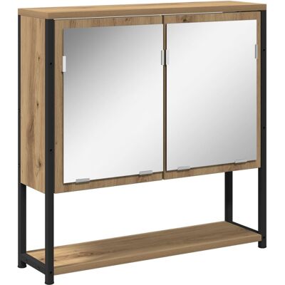 VIDAXL - Szafka łazienkowa z lustrem Rustykalny dąb 60x16x60 cm inżynieryjne drewno VIDAXL - Szafka łazienkowa z lustrem Rustykalny dąb 60x16x60 cm inżynieryjne drewno