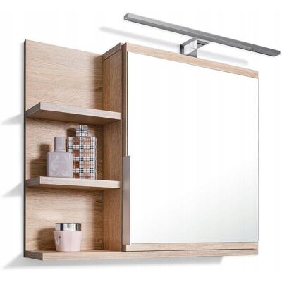 DOMTECH Szafka Z Lustrem Z Led Sonoma Szafka Łazienkowa, L DOMTECH Szafka Z Lustrem Z Led Sonoma Szafka Łazienkowa, L