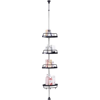 Inny producent Teleskopowa Półka Łazienkowa Prysznicowa Narożna 4 Półki Czarna 185-310 cm Inny producent Teleskopowa Półka Łazienkowa Prysznicowa Narożna 4 Półki Czarna 185-310 cm