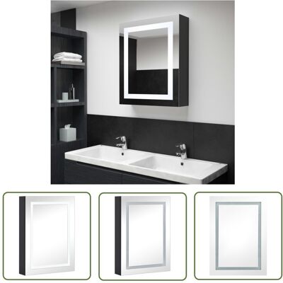 The Living Store Szafka łazienkowa z lustrem i LED - 50x13x70 cm - Szafka Łazienkowa The Living Store Szafka łazienkowa z lustrem i LED - 50x13x70 cm - Szafka Łazienkowa