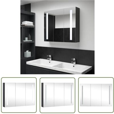 The Living Store Szafka łazienkowa z lustrem i LED - 89x14x62 cm - Szafka Łazienkowa The Living Store Szafka łazienkowa z lustrem i LED - 89x14x62 cm - Szafka Łazienkowa