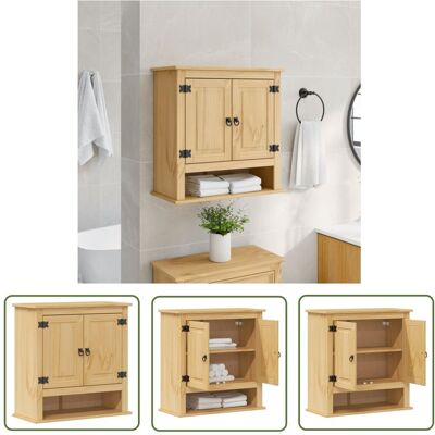 The Living Store Szafka pod umywalkę Corona - 70x33x71 -5 cm - lite drewno sosnowe - Szafka Łazienkowa The Living Store Szafka pod umywalkę Corona - 70x33x71 -5 cm - lite drewno sosnowe - Szafka Łazienkowa