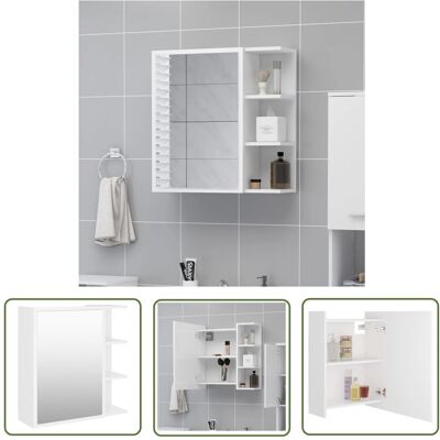 The Living Store Szafka z lustrem - biała 62 -5x20 -5x64 cm materiał drewnopochodny - Szafka Z Lustrem The Living Store Szafka z lustrem - biała 62 -5x20 -5x64 cm materiał drewnopochodny - Szafka Z Lustrem