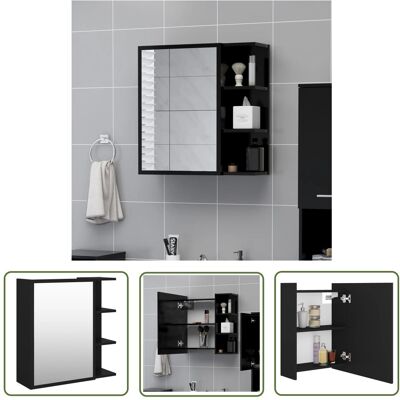 The Living Store Szafka z lustrem czarna 62 -5x20 -5x64 cm materiał drewnopochodny - Szafka Z Lustrem The Living Store Szafka z lustrem czarna 62 -5x20 -5x64 cm materiał drewnopochodny - Szafka Z Lustrem