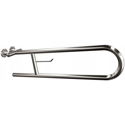 Uchwyt półokrągły uchylny 70cm z płytą i wieszakiem na papier ANDEX Bez Barier 820/W/70CC stal nierdzewna polerowana Uchwyt półokrągły uchylny 70cm z płytą i wieszakiem na papier ANDEX Bez Barier 820/W/70CC stal nierdzewna polerowana