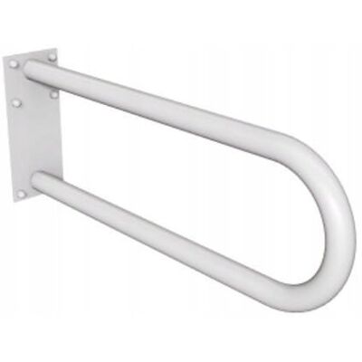 Uchwyt półokrągły stały 60cm z płytą Ø32 ANDEX Bez Barier 827B stal nierdzewna biały Uchwyt półokrągły stały 60cm z płytą Ø32 ANDEX Bez Barier 827B stal nierdzewna biały