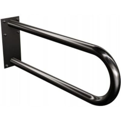 Uchwyt półokrągły stały 60cm z płytą Ø32 ANDEX Bez Barier 827NG stal nierdzewna czarny Uchwyt półokrągły stały 60cm z płytą Ø32 ANDEX Bez Barier 827NG stal nierdzewna czarny