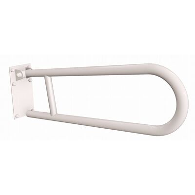 Uchwyt półokrągły uchylny 70cm z płytą Ø32 ANDEX Bez Barier 828/70B stal nierdzewna biały Uchwyt półokrągły uchylny 70cm z płytą Ø32 ANDEX Bez Barier 828/70B stal nierdzewna biały