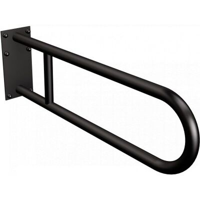 Uchwyt półokrągły stały 60cm z płytą ANDEX Bez Barier 819NG stal nierdzewna czarny Uchwyt półokrągły stały 60cm z płytą ANDEX Bez Barier 819NG stal nierdzewna czarny