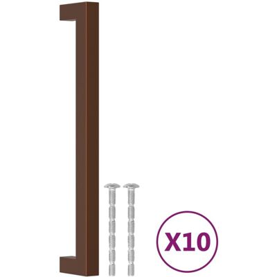 vidaXL Uchwyty meblowe 10 szt. brąz 192 mm stal nierdzewna vidaXL Uchwyty meblowe 10 szt. brąz 192 mm stal nierdzewna