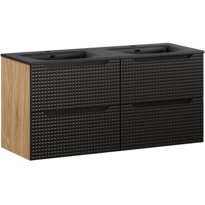 Umywalka Ceramiczna Czarna + Szafka Łazienkowa 120Cm Ciemna Comad (Zestaw) Umywalka Ceramiczna Czarna + Szafka Łazienkowa 120Cm Ciemna Comad (Zestaw)