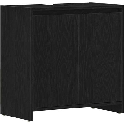 vidaXL Szafka łazienkowa czarny dąb 60x33x60 cm Drewno klejone vidaXL Szafka łazienkowa czarny dąb 60x33x60 cm Drewno klejone
