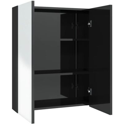 vidaXL Szafka łazienkowa z lustrem 60x15x75 cm, MDF, czerń z połyskiem vidaXL Szafka łazienkowa z lustrem 60x15x75 cm, MDF, czerń z połyskiem