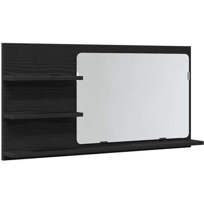 vidaXL Szafka łazienkowa z lustrem Czarny dąb 90x11x45 cm Drewno klejone vidaXL Szafka łazienkowa z lustrem Czarny dąb 90x11x45 cm Drewno klejone