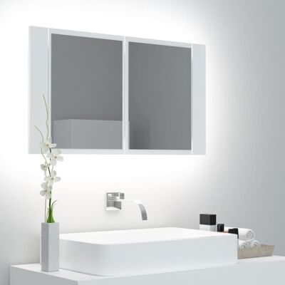 vidaXL Biały LED szafka łazienkowa - 80x12x45 cm vidaXL Biały LED szafka łazienkowa - 80x12x45 cm