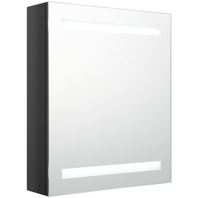 vidaXL Szafka łazienkowa z lustrem i LED, lśniąca czerń, 50x14x60 cm vidaXL Szafka łazienkowa z lustrem i LED, lśniąca czerń, 50x14x60 cm
