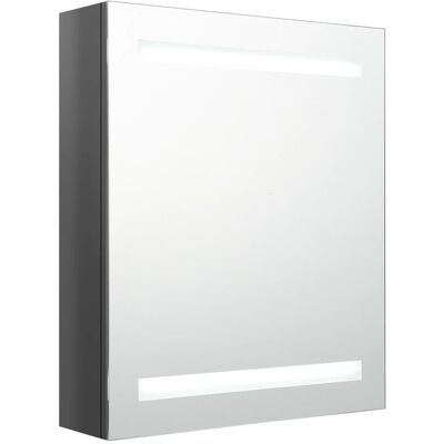 vidaXL LED łazienkowe lustro szare - Szafka z lustrem i przechowywaniem - 50x14x60 cm vidaXL LED łazienkowe lustro szare - Szafka z lustrem i przechowywaniem - 50x14x60 cm
