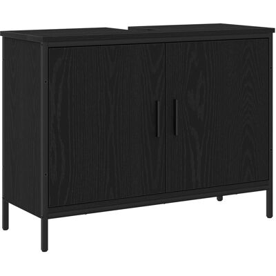 vidaXL Szafka pod umywalkę Czarny Dąb 80x30x60 cm Drewno inżynieryjne vidaXL Szafka pod umywalkę Czarny Dąb 80x30x60 cm Drewno inżynieryjne