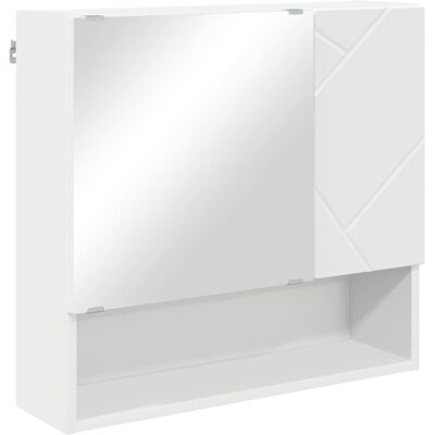 vidaXL Szafka z lustrem Biały 59 x 17 x 55 cm Materiał drewnopochodny vidaXL Szafka z lustrem Biały 59 x 17 x 55 cm Materiał drewnopochodny