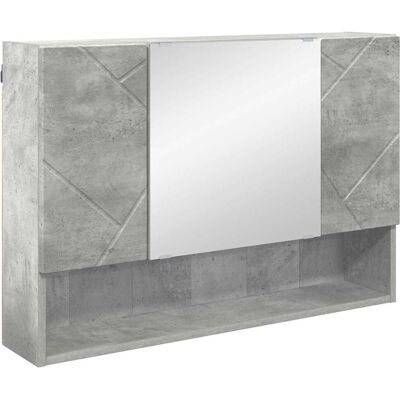 vidaXL Szafka z lustrem do łazienki Betonowy szary 80 x 17 x 55 cm vidaXL Szafka z lustrem do łazienki Betonowy szary 80 x 17 x 55 cm