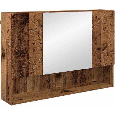 vidaXL Szafka z lustrem do łazienki Stare drewno 80 x 17 x 55 cm vidaXL Szafka z lustrem do łazienki Stare drewno 80 x 17 x 55 cm